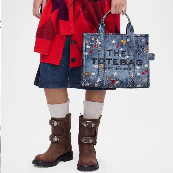 Marc Jacobs The Trompe L'Oeil Trinket Canvas Medium Tote Bag NWT - Picture 4 of 6